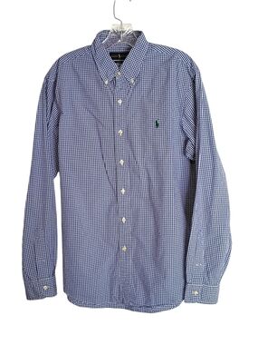 Ralph Lauren Blue Gingham Button-Down Shirt Large